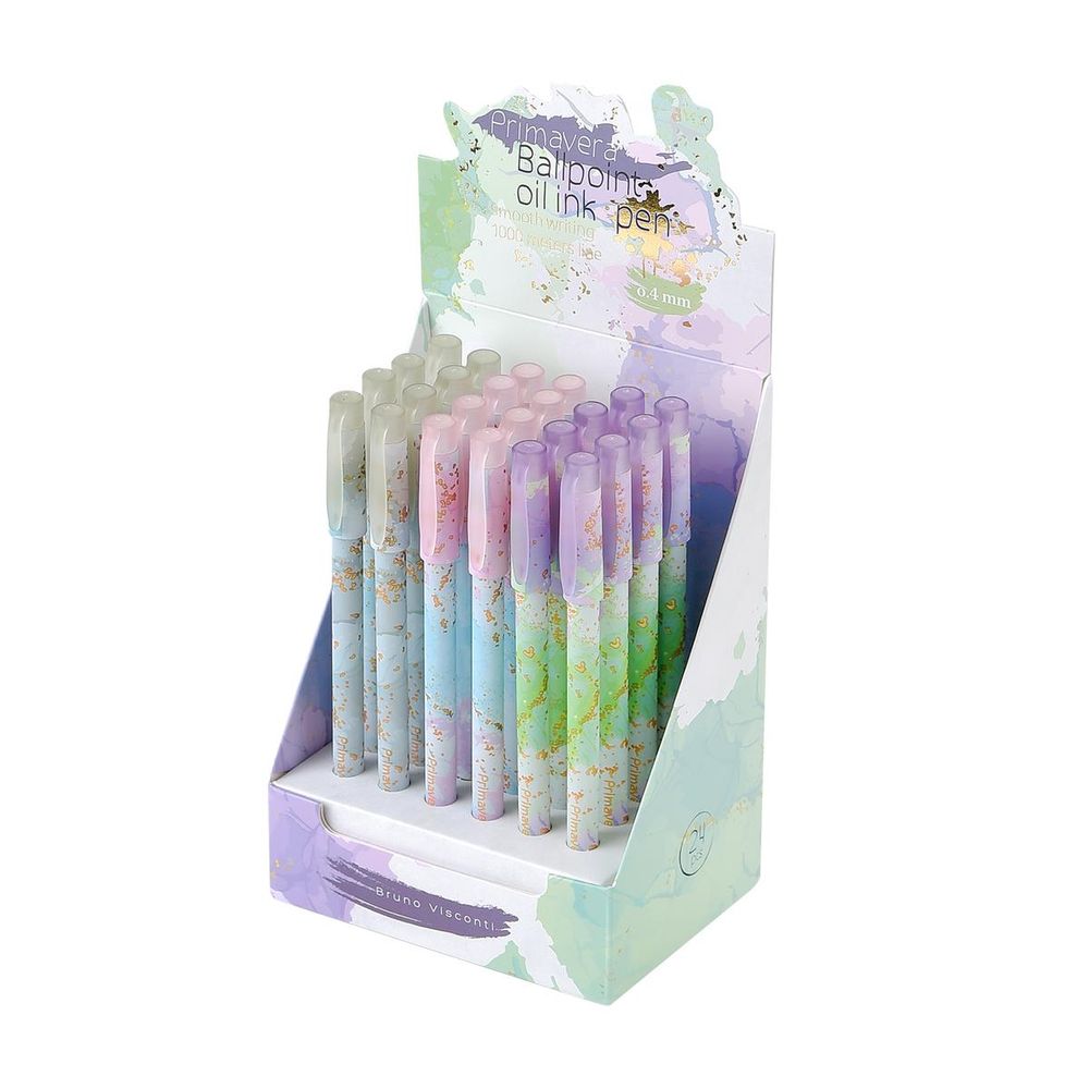 Ручка масляная 0.4мм. "Primavera" синяя (BrunoVisconti)