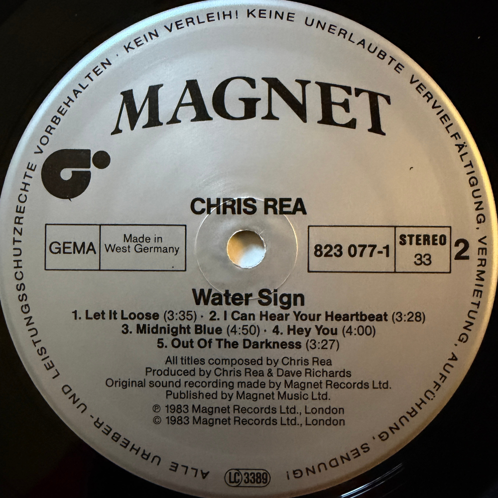 Chris Rea ‎– Water Sign (Германия 1983г.) Т