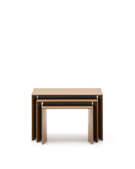 Litto Комплект из 3-х столиков из дубового шпона с отделкой натурального цвета