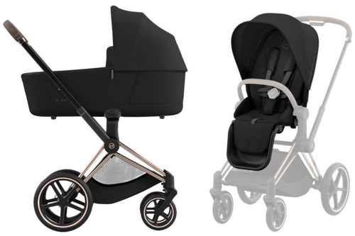 Коляска 2 в 1 Cybex Priam IV Rosegold complete Sepia Black
