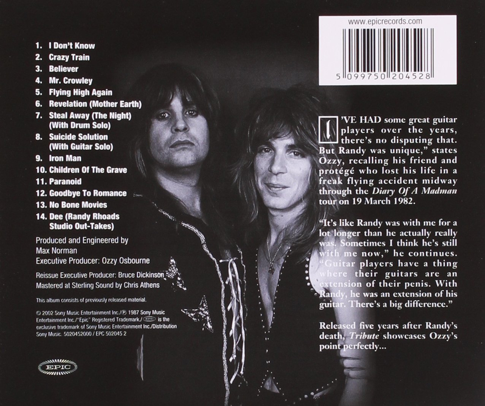 Ozzy Osbourne / Randy Rhoads Tribute (CD)