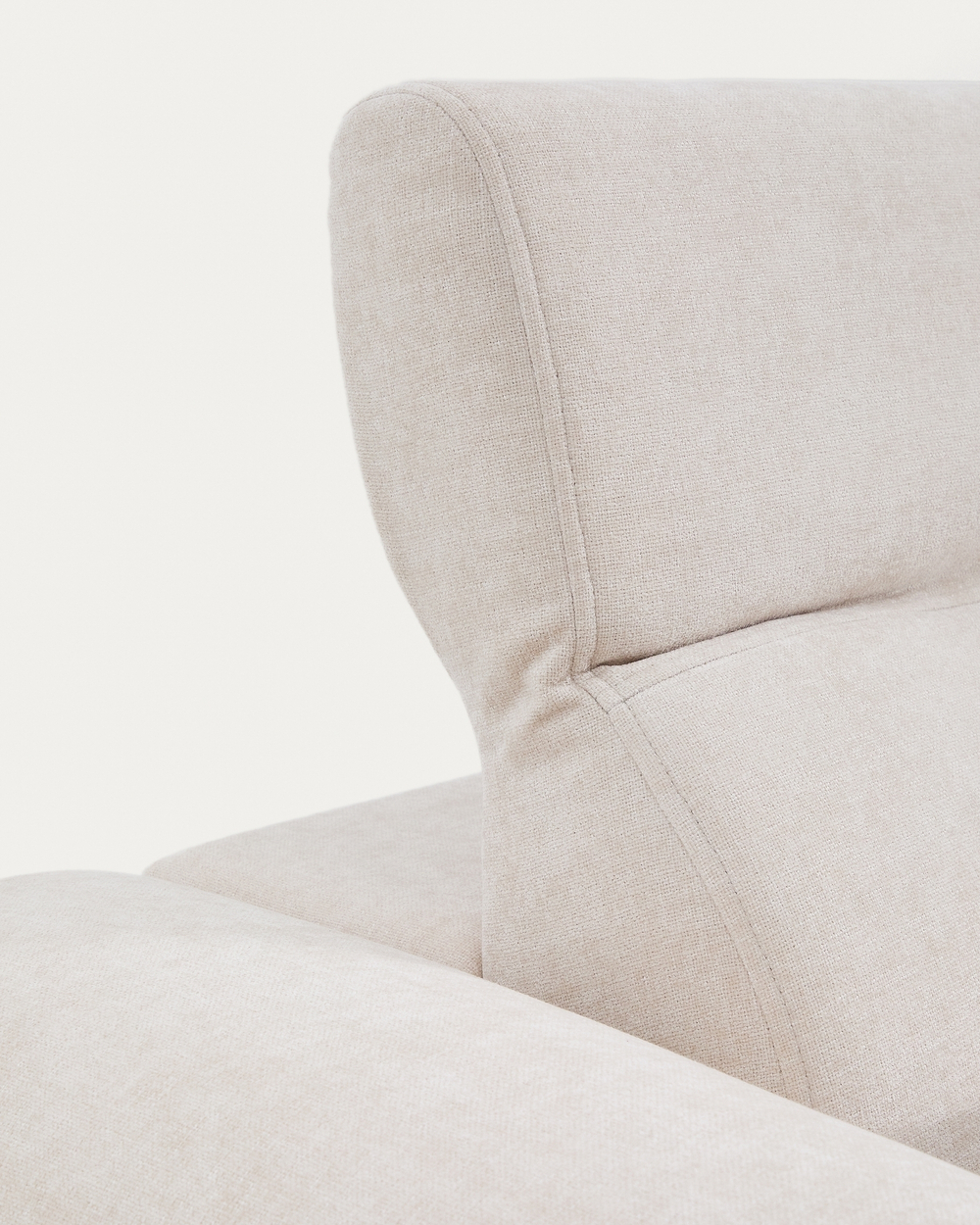 5-местный диван Lares с реклайнером и откидным подголовником из бежевого шенилла, 335 см