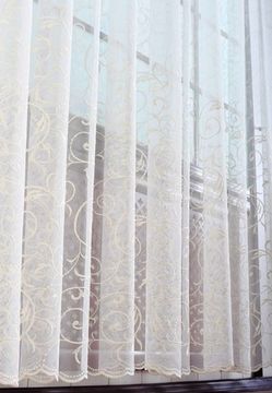 Микросетка с вышивкой Вензель-2 (кремовый)