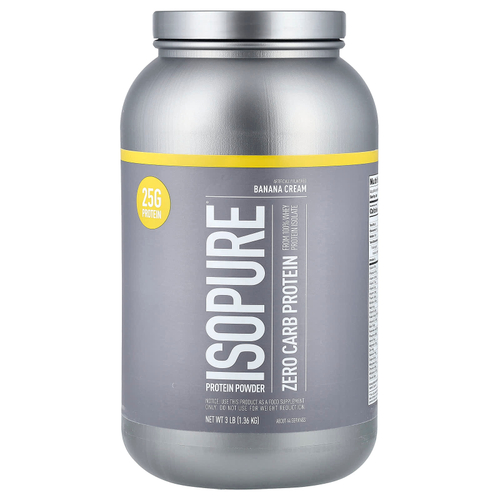 Isopure, протеиновый порошок без углеводов, со вкусом бананового крема, 1,36 кг (3 фунта)