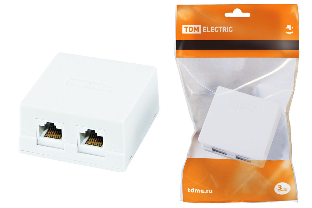 Компьютерная розетка 2xRJ-45 TDM SQ1809-0004