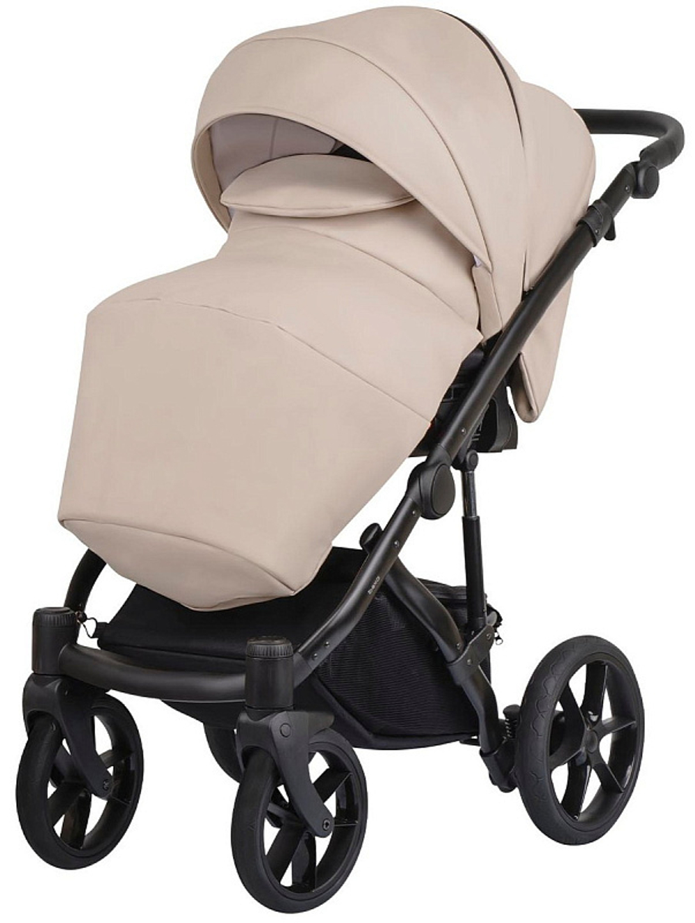 Детская коляска Bexa Ideal Eco 3 в 1 с автокреслом Avionaut Cosmo IE02 черный+св.бежевая кожа