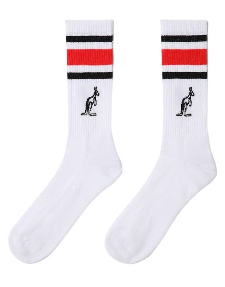 Теннисные носки Australian Cotton Socks With Stripes 1P - bianco/nero/rosso