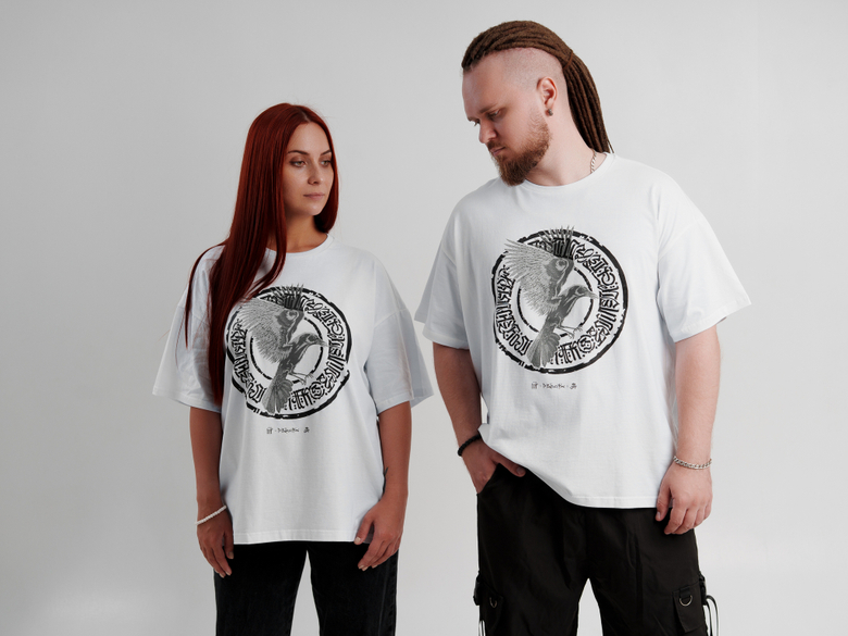 Футболка Ворон белая