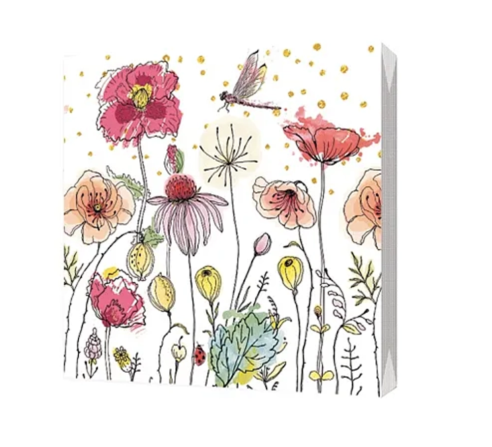 Салфетки трехслойные "Полевые цветы" 33х33см, 20шт.