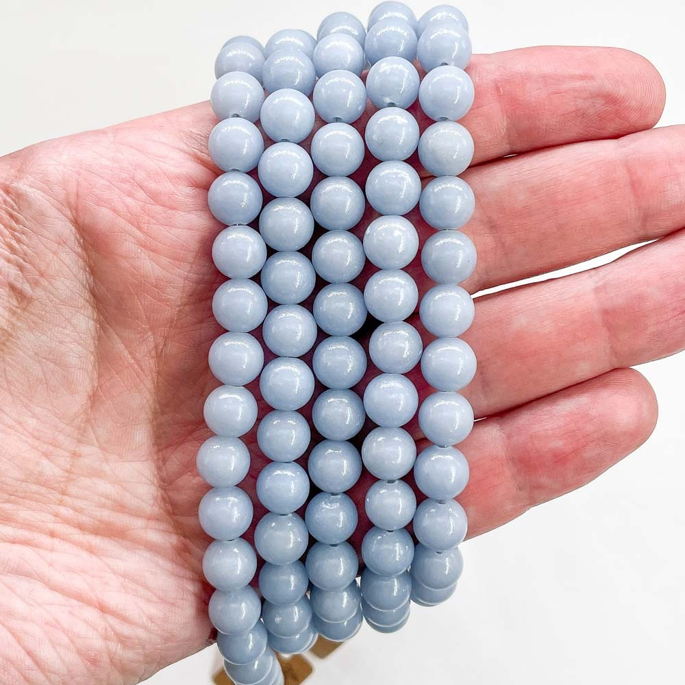 Ангелит синий АА бусины 10мм 8мм