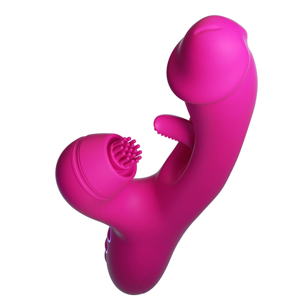 Розовый вибратор-кролик 26,5см с воздушно-волновой стимуляцией Amovibe G Spot Ultra Flapping Rabbit Vibrator Pink