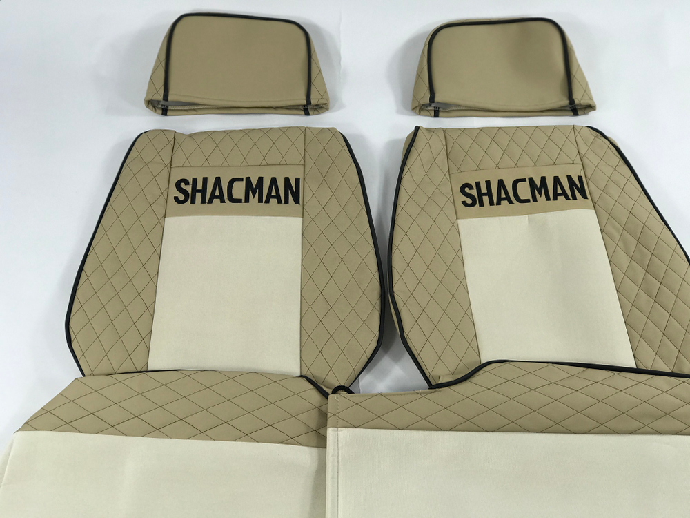 Чехлы Премиум стеганные кожа + аликанте вышивка SHACMAN X3000 SH01 Польша