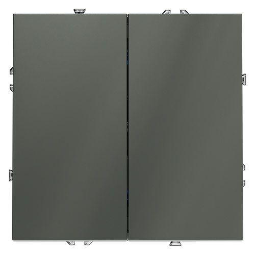 Выключатель встраиваемый VOLTUM S70 двухклавишный 10А, (титан)