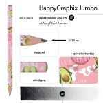 Карандаш ч/г 3,5мм "HappyGraphix Jumbo. Авокадо. Модница" 4В (Альт)