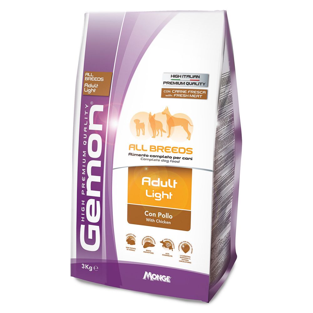 Gemon Dog Light низкокалорийный корм для взрослых собак всех пород (3 кг)
