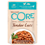 CORE TENDER CUTS Влажный корм для кошек из курицы с лососем в виде нарезки в соусе 85 г