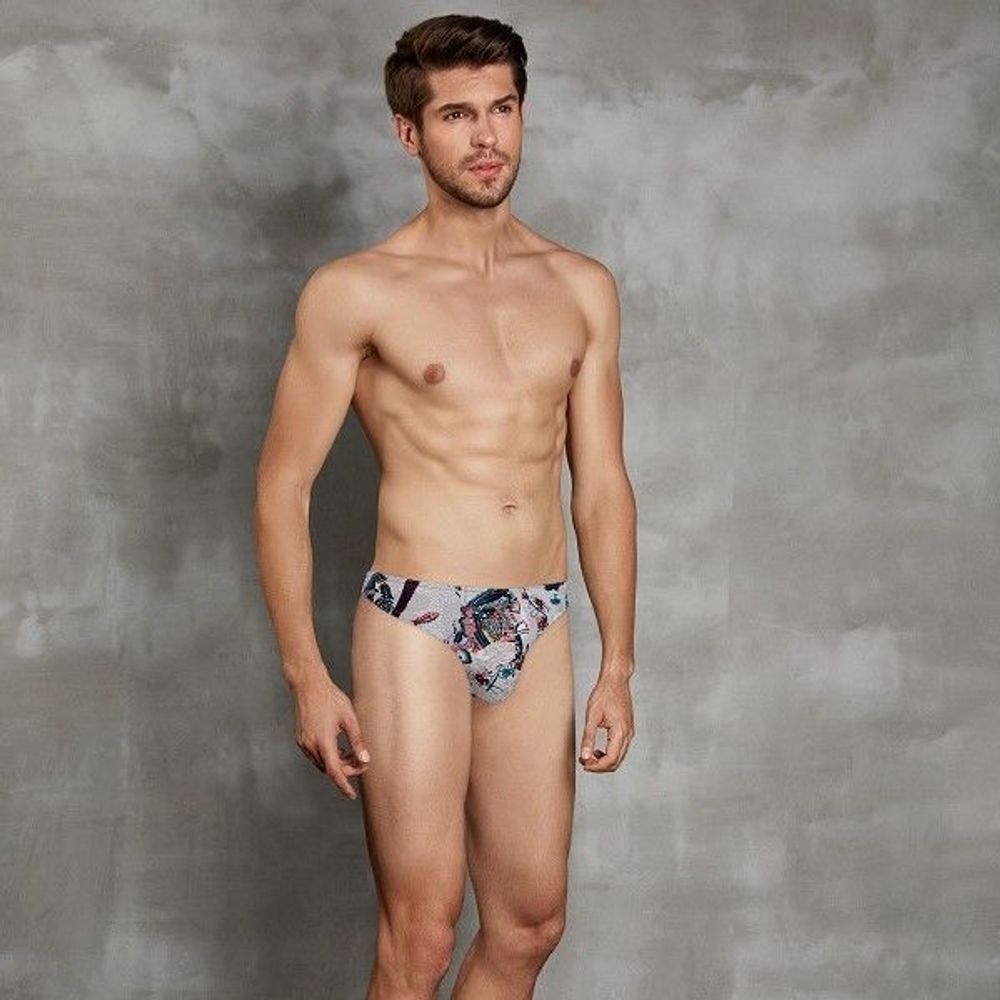 Мужские трусы тонги серые с принтом Doreanse 1317 Мужские трусы тонги серые с принтом Doreanse 1317