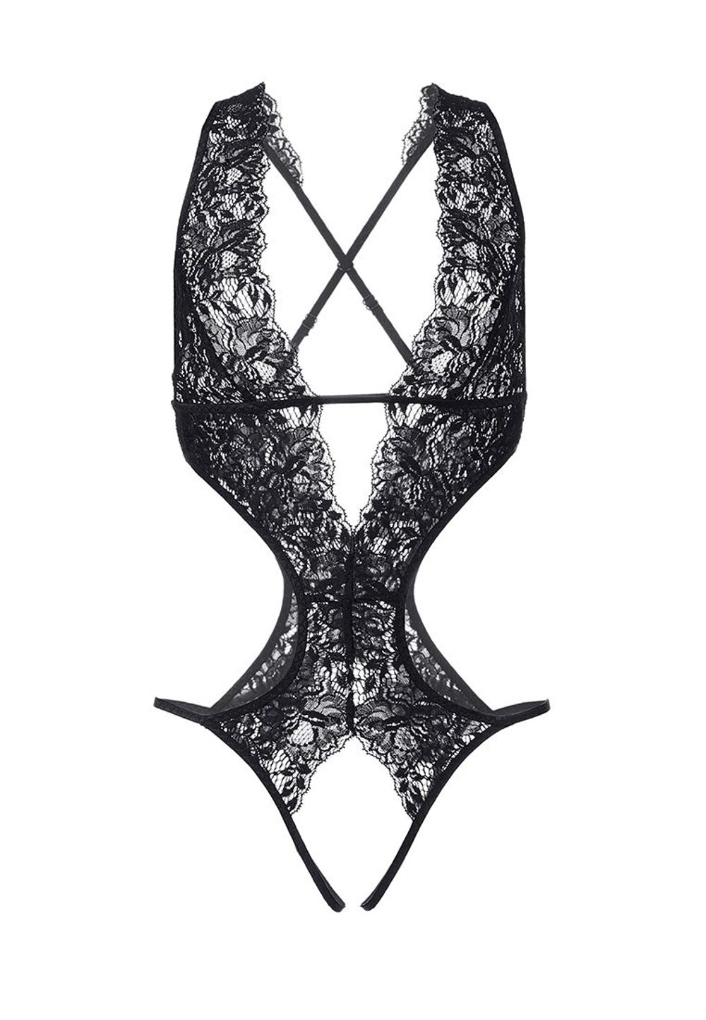 Эротическое боди с глубоким декольте (Размер: 42-44) (Цвет: черный)