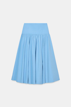 ZARA ОБЪЕМНАЯ ЮБКА МИДИ, ЯРКО-СИНИЙ