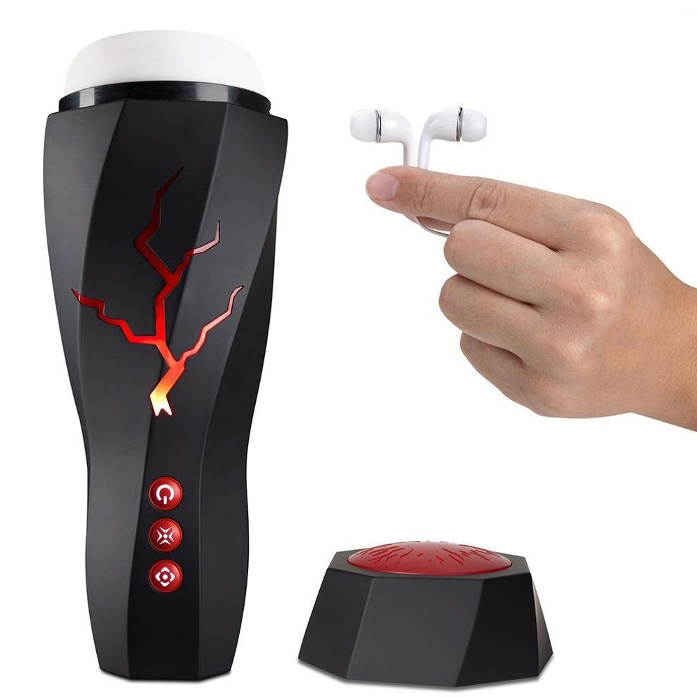 Мастурбатор Storm с вибрацией и эффектом всасывания (Цвет: белый с черным)