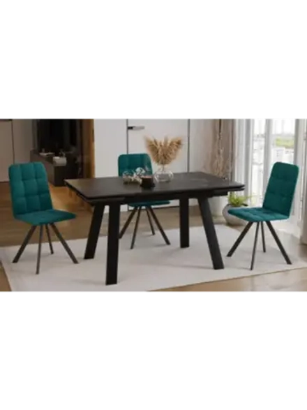 Стол кухонный Керамика черный мрамор 140(200)х85х76 см