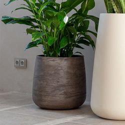 Кашпо OVAL CONCRETE GREY DARK D30 H41