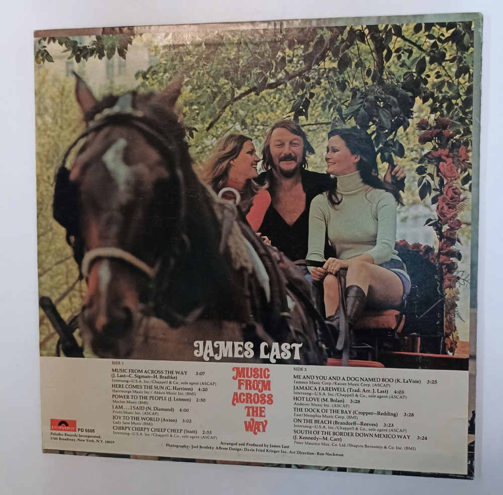 Винтажная виниловая пластинка LP James Last Music From Across The Way (USA 1972)