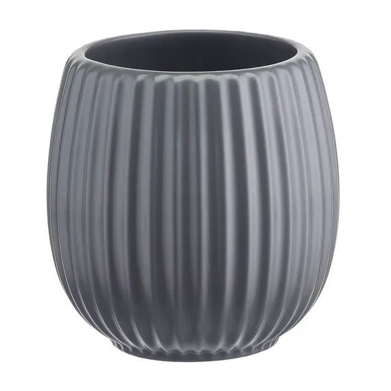 Горшок цветочный серого цвета из коллекции Edge, 1,2 л