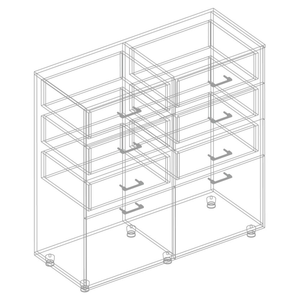 Комод 2-ств с 6 ящ. МС "Сандра"(Белый лофт),