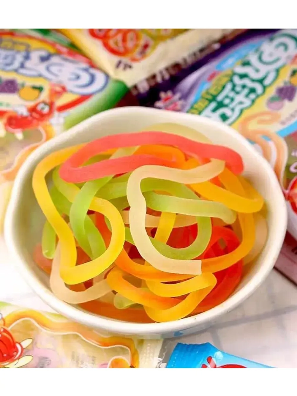 Мармеладные Тянучки шнурки с фруктовыми вкусами 24 г * 5 шт