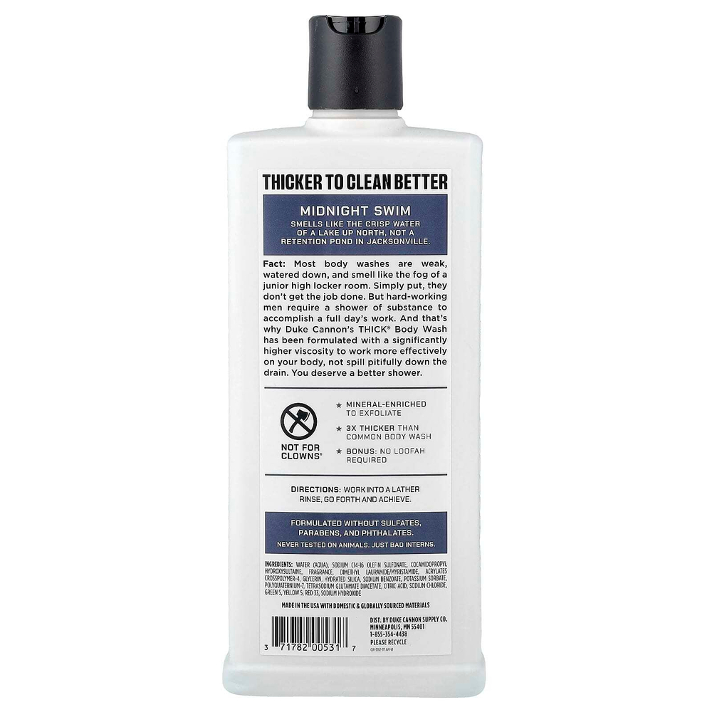 Duke Cannon Supply Co., Thick®, гель для душа, полночное купание, 532 мл (18 жидк. унций)