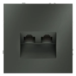 Розетка компьютерная встраиваемая VOLTUM S70 двойная RJ45+RJ45 кат.6, (титан)