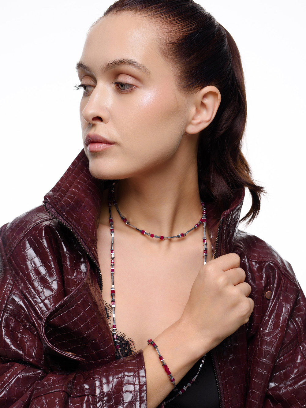 Браслет "Red hematite" Silver