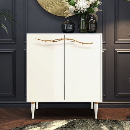 Комод Арт Колор Классик Голд с 2 полками Кремовый белый