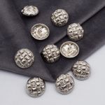 Пуговицы металл на ножке 28L=18 мм, M.Silver (матовый серебристый), 10 шт, MP03
