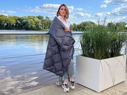 Дорожный плед-пончо пуховый 130х170 German Grass Travel Plaid Индиго