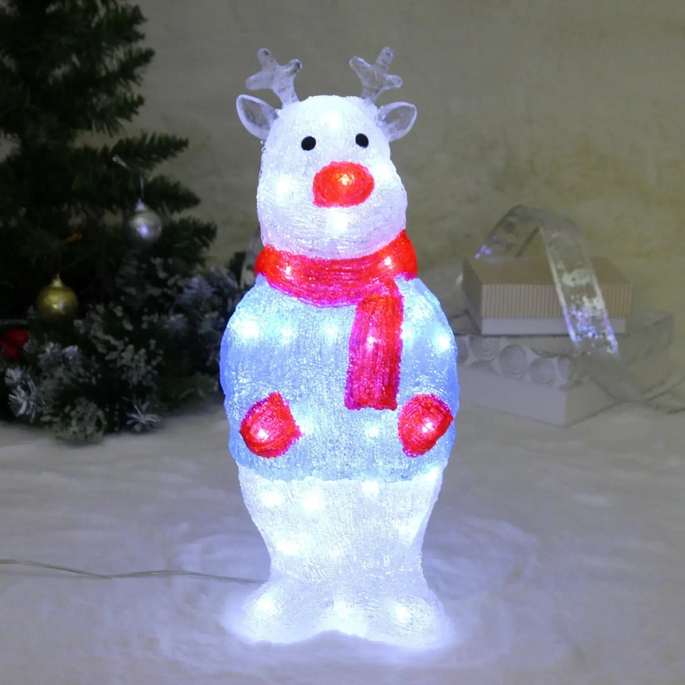 Фигура светодиодная «Олененок в кофточке» 17*13*41 см, 30 ламп LED, авторежим, 220V, Белый