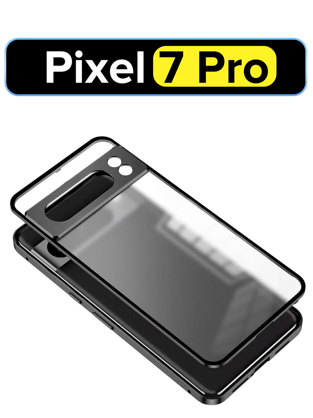 Металлический чехол MosSeller для Google Pixel 7 Pro, черный (комбинированный)