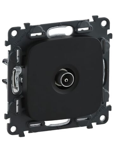 Розетка ТВ проходная Legrand Valena Allure 1,5дБ/14дБ 0-2400 МГц. Антрацит