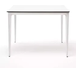 "Малага" обеденный стол из HPL 90х90см, цвет молочный, каркас белый