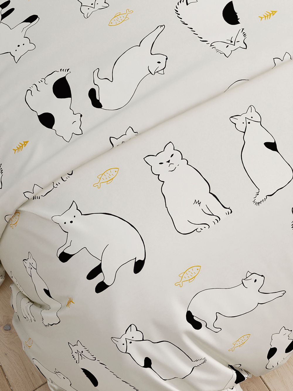 Простынь Сказка "Котики на сером" 150х215 см, перкаль