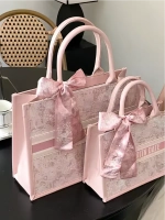 Сумка для учебы большая а4 тоут розовая y2k с бантиком