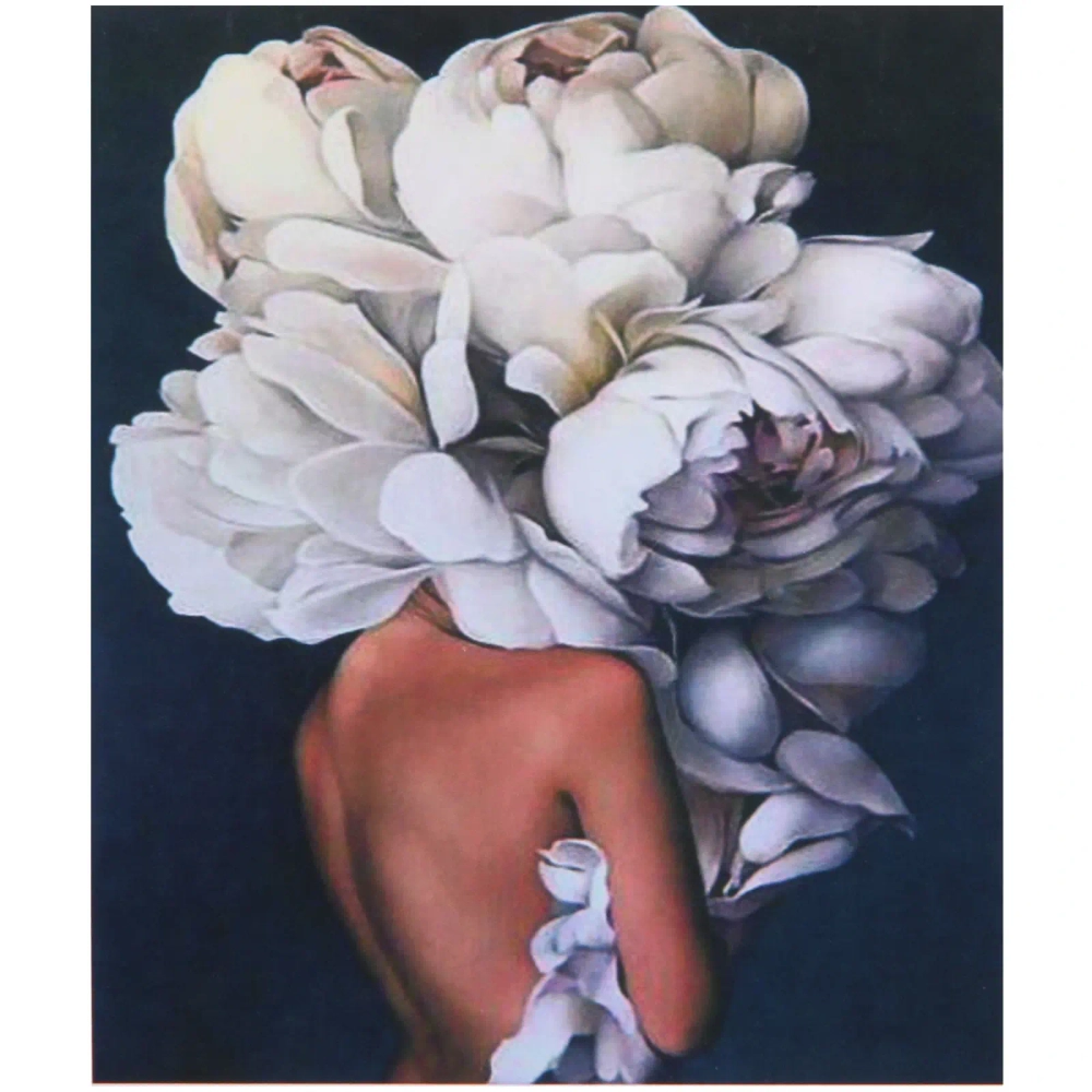 Алмазная мозаика на подрамнике с полным заполнением «МИР ЯРКИХ КРАСОК», девушка в пионах, 30*40 см