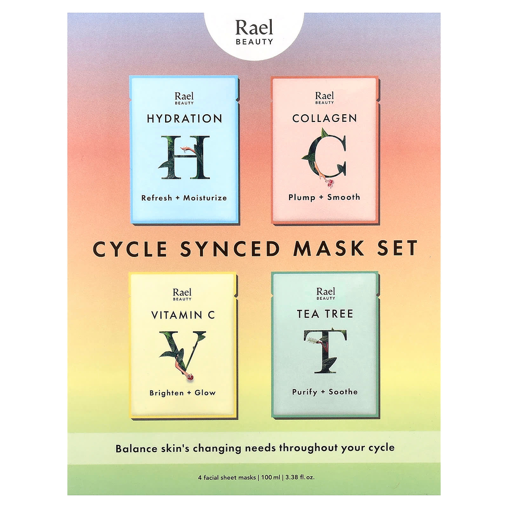 Rael, набор масок для ухода за кожей, 4 шт., по 25 мл (0,84 жидк. унции)