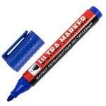 Маркер перманентный ULTRA MARKER синий 3 5 мм с клипом BRAUBERG (24 штуки в упаковке)