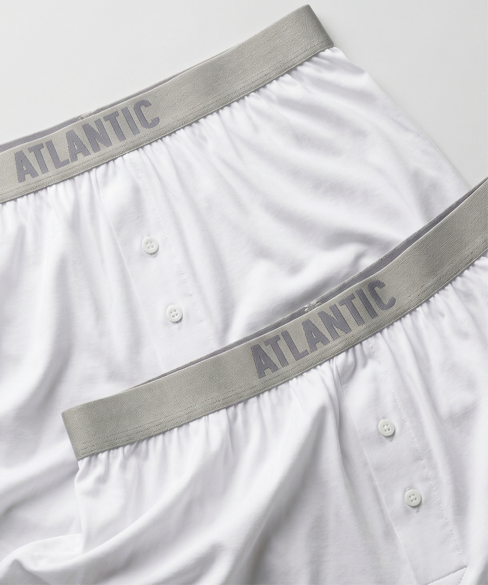 Мужские трусы боксеры Atlantic, набор из 2 шт., пима хлопок, белые, Basic 2BMB-005