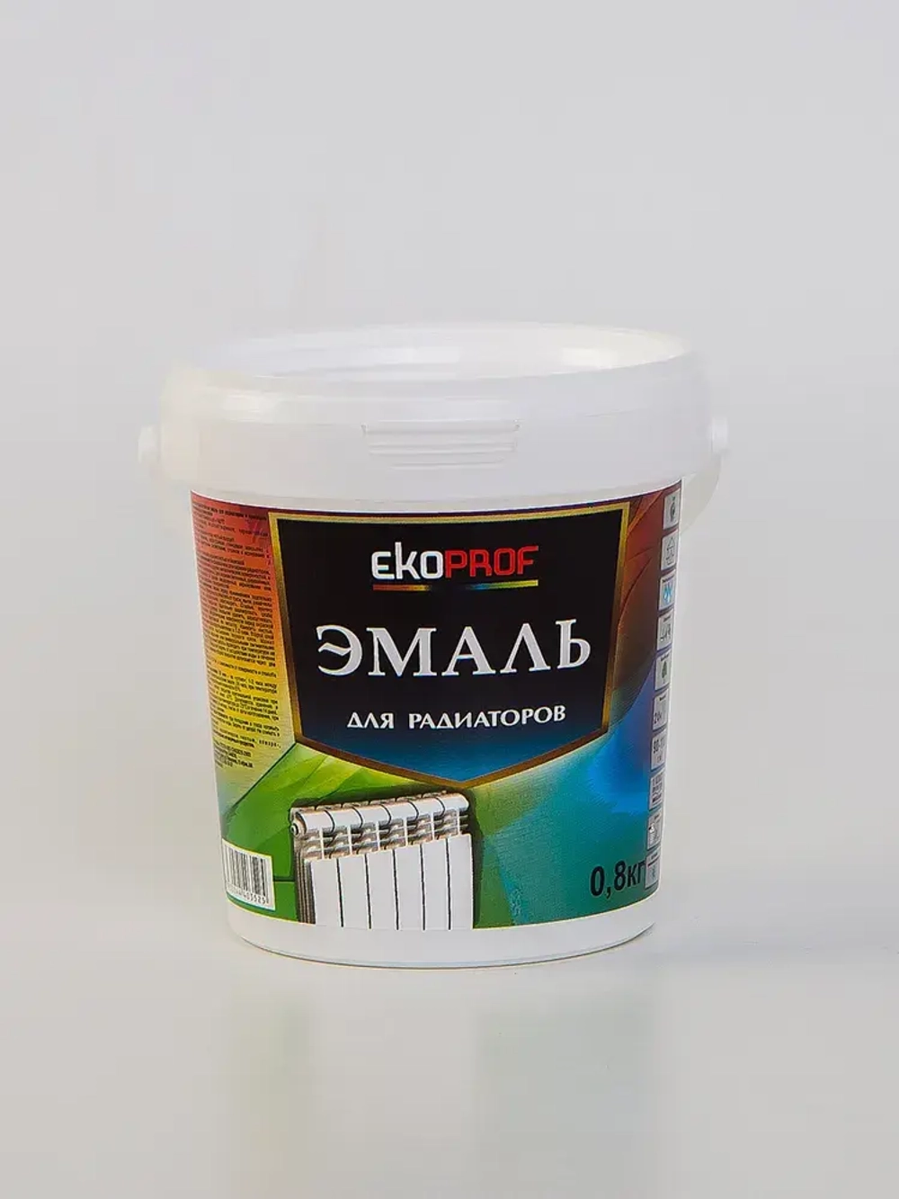 Краска для радиаторов отопления, батарей и труб термостойкая до+100 С AKRIMAX без запаха, акриловая, водостойкая, шелковисто-матовое покрытие, белая 0,8 кг, эмаль для радиаторов и труб