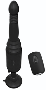Черный вибромассажер с функцией поступательных движений Ass Thruster (Цвет: черный)