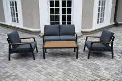 "Камелия" лаунж-зона 4-местная из алюминия, цвет темно-серый