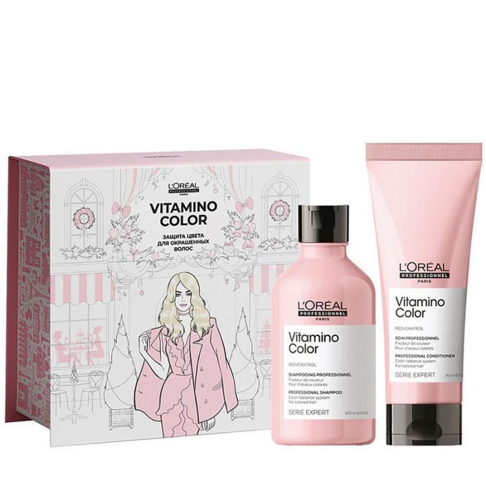 L’OREAL PROFESSIONNEL Vitamino Color Набор зимний для окрашенных волос (шампунь 300 мл + уход 200 мл)